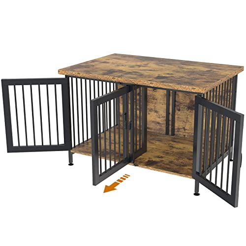 Black Double Dog Crate with Divider U513