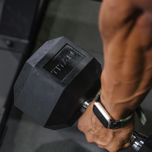 Black Rubber Coated Hex Dumbbell Pair D173911
