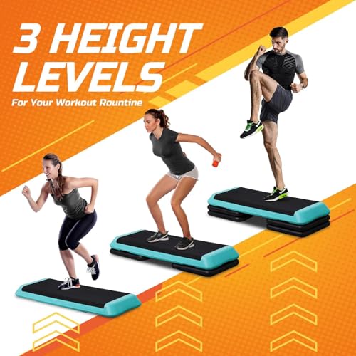Adjustable Aerobic Step Platform with 4 Stackable Risers Y1476