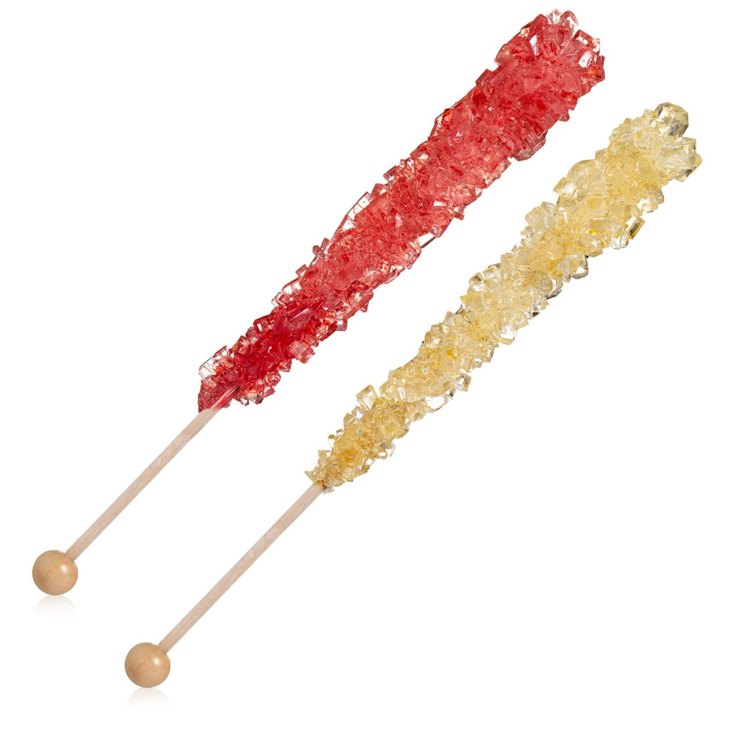 24 Individually Wrapped Gold and Red Rock Candy Sugar Sticks M387999