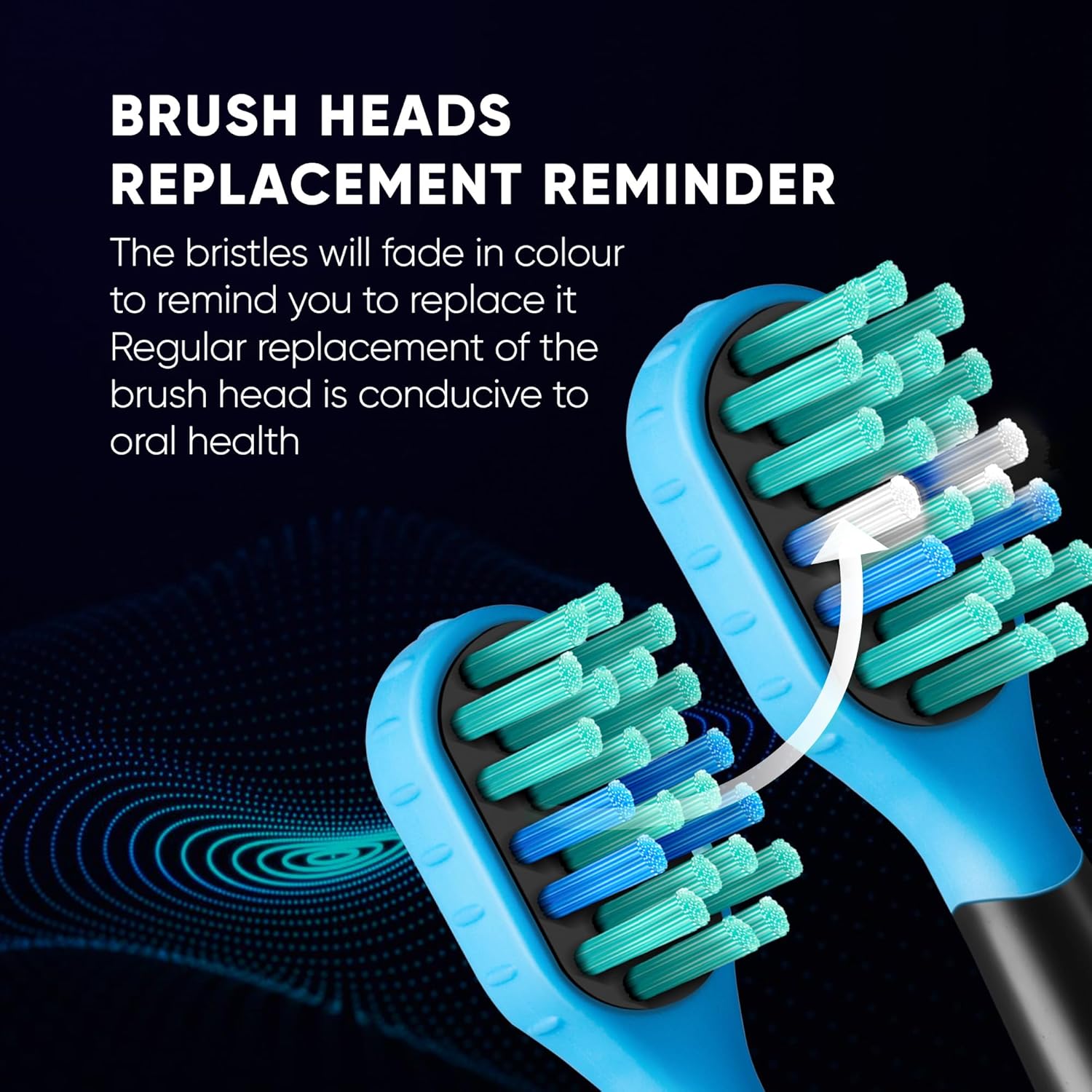 6 Pack Replacement Brush Heads Sonic Rechargeable Toothbrush F874