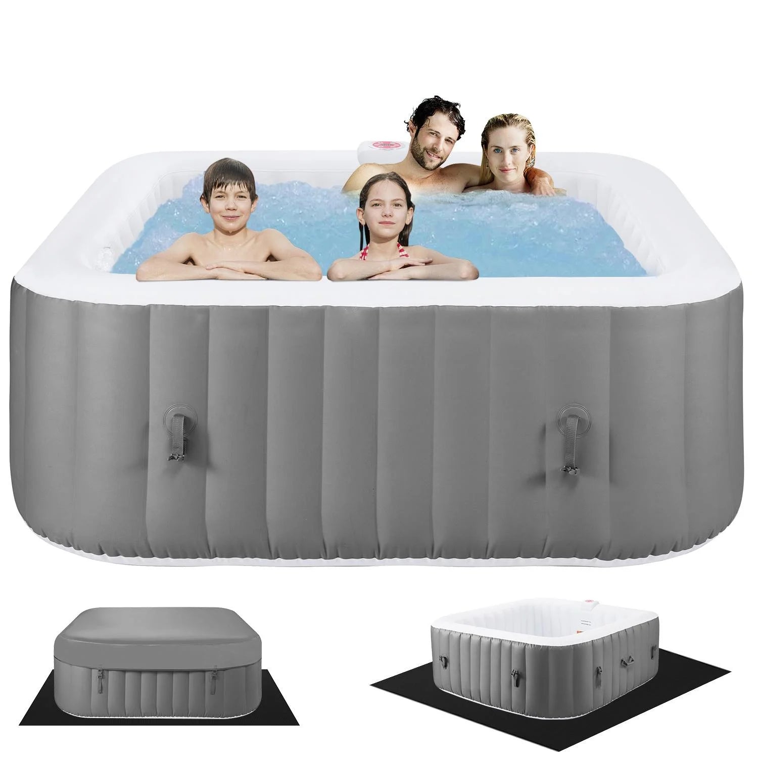 Inflatable Hot Tub with Lockable Cover Z90418