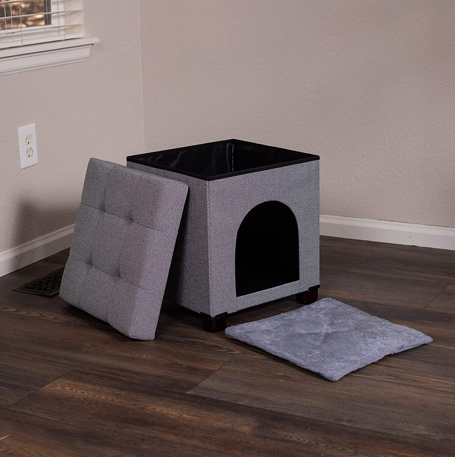 Pet House Bench Ottoman Cat Dog Furniture Bed Footstool Cozy Condo Cave X286