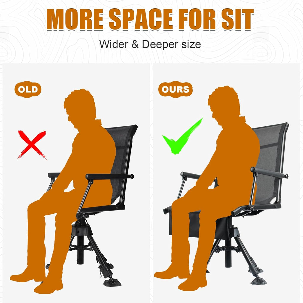 Folding Hunting Blind Chair with 360 Degree Swivel and Adjustable Height B8586