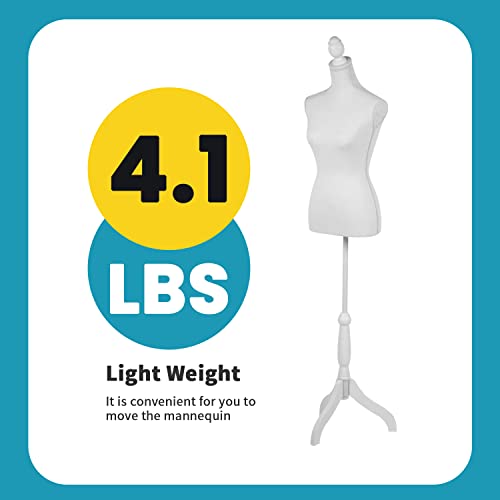 White Height Adjustable Dress Form S260