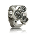 Men's Military Quartz Analog Wrist Watch Stainless-Steel Metal Mesh Strap Gunmetal M50959