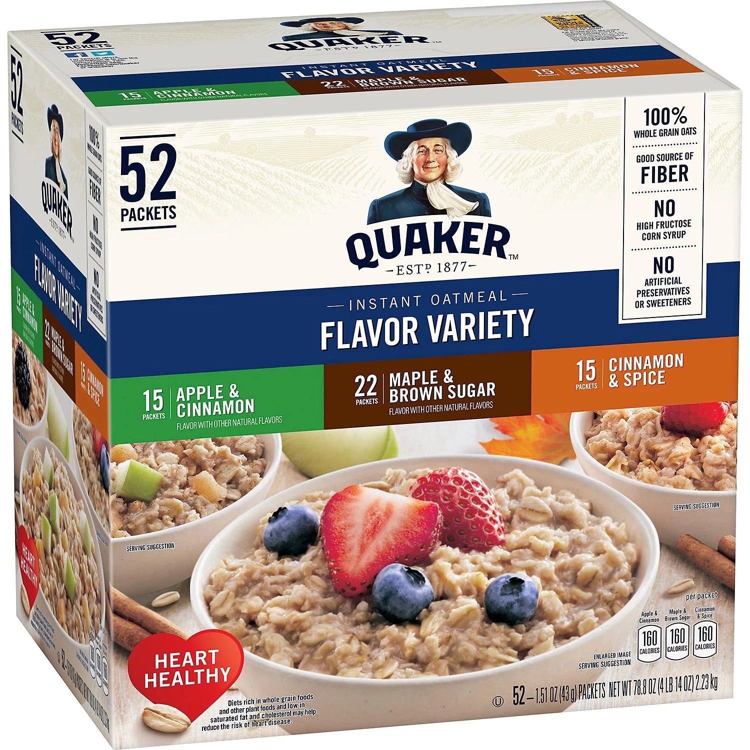 52 ct Instant Oatmeal Variety Pack G825332