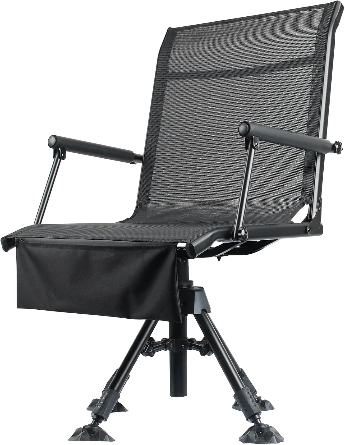 Folding Hunting Blind Chair with 360 Degree Swivel and Adjustable Height B8586