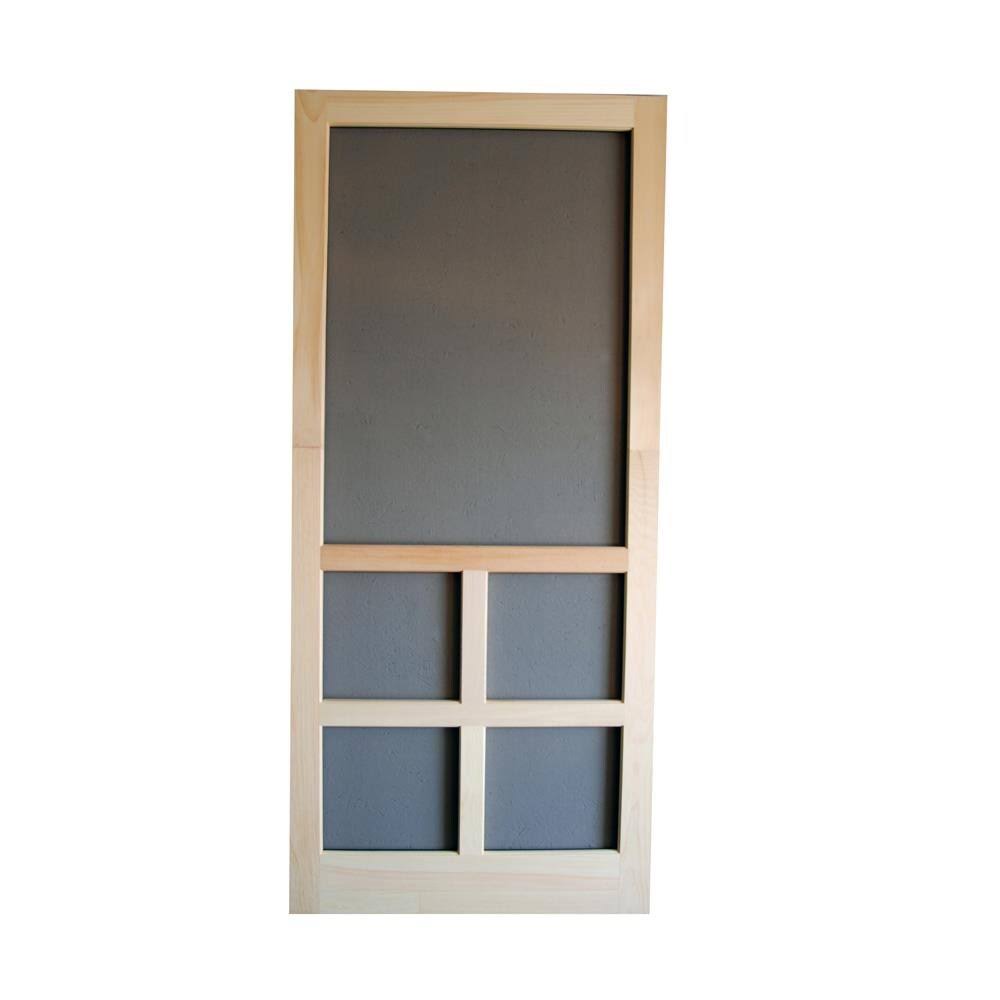 Wood Frame Hinged Cross Bar Screen Door R7324