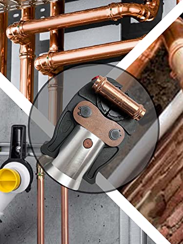 Copper Tube Fittings Pipe Crimping Tool with 1/2 inch, 3/4 inch and 1 inch Jaw Copper Pipe Press Crimpers Pressing Pliers R105