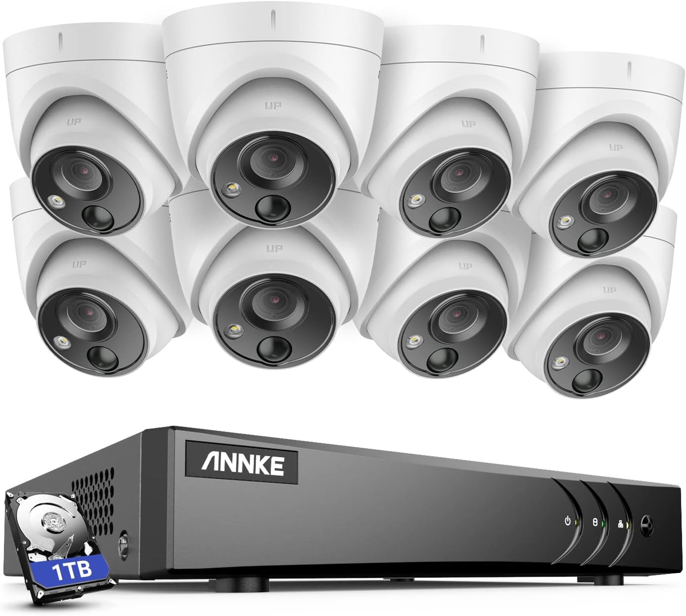 8 Channel 5MP DVR and 8 x 1080P HD Weatherproof Dome Cameras with 1 TB Hard Drive P420548
