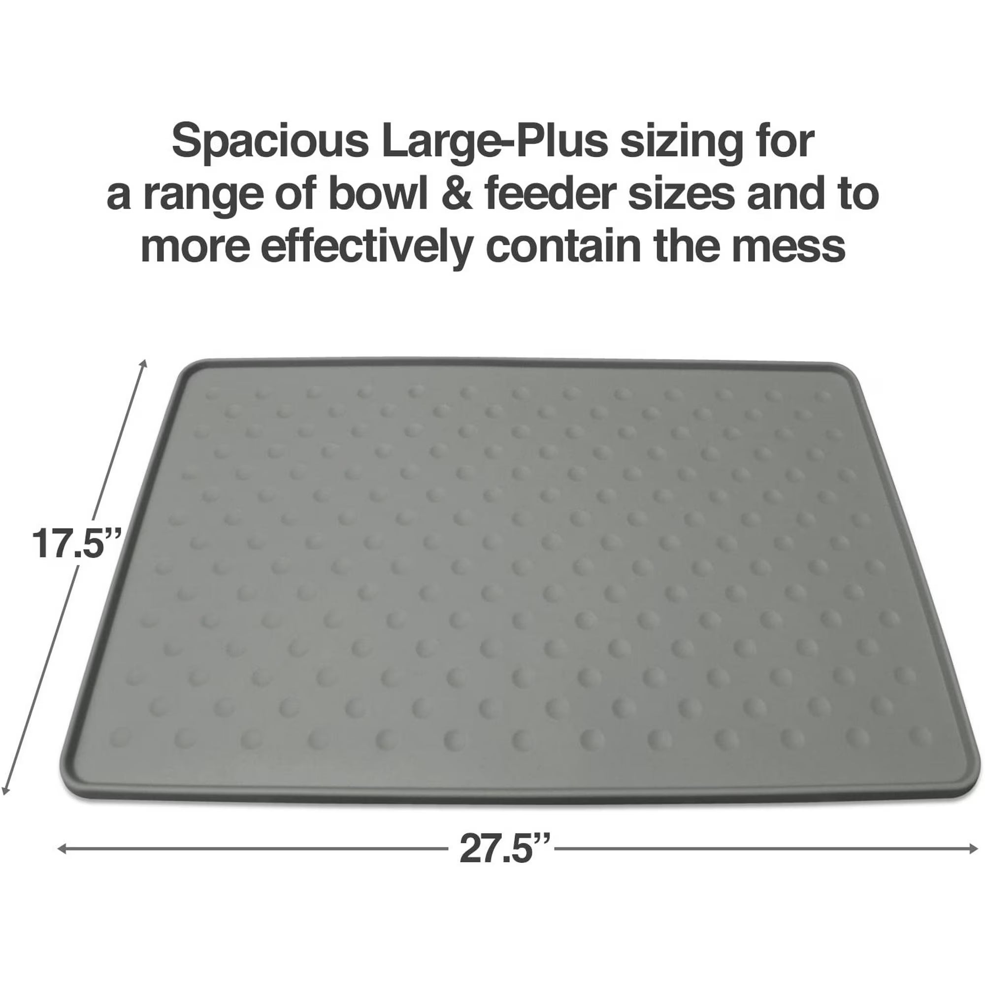 Grey Silicone Dog Food Mat, 27.5 x 17.5 S4860