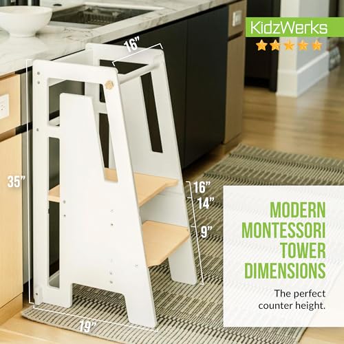 White Adjustable Toddler Tower Step Stool I650