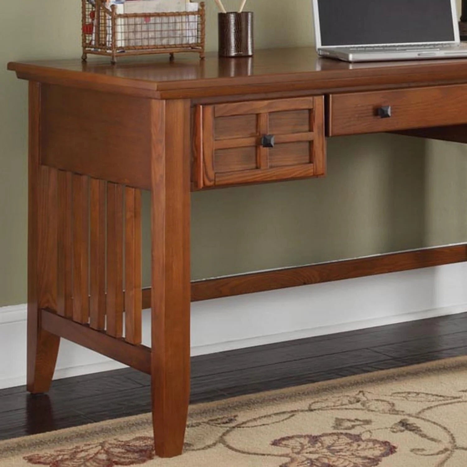Brown Wood Executive Desk Z314260