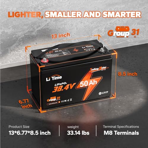36V 50Ah LiFePO4 Battery with 43.8V 25A Charger Z66693