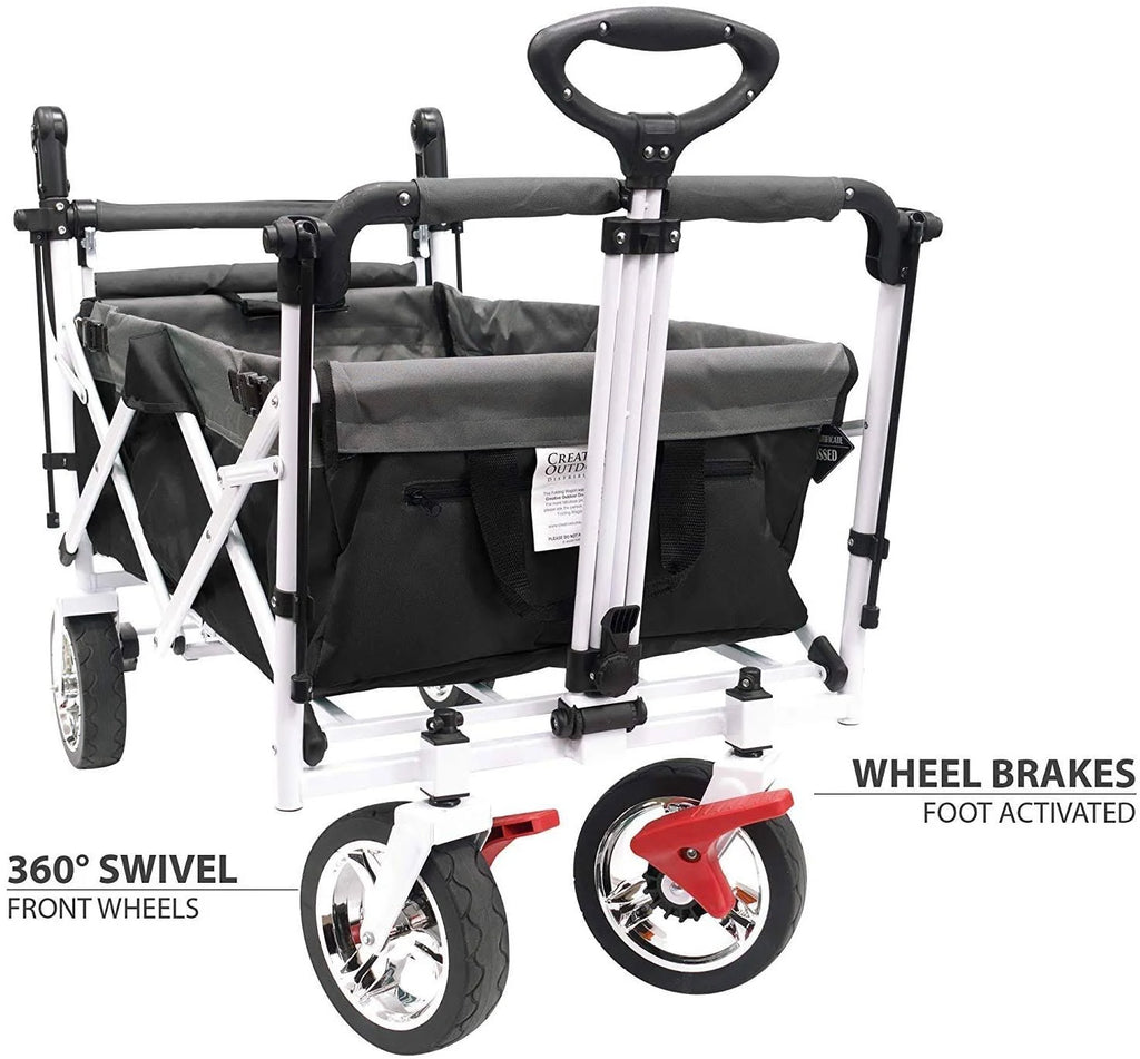 Black/Gray Folding Wagon with Canopy N45293