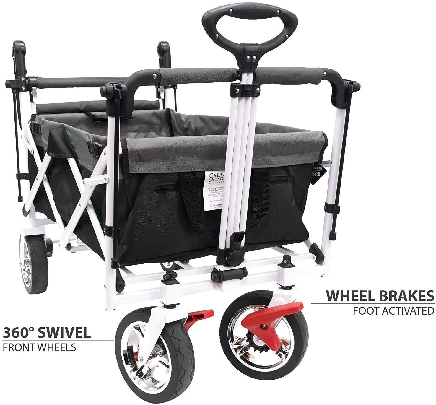 Black/Gray Folding Wagon with Canopy N45293