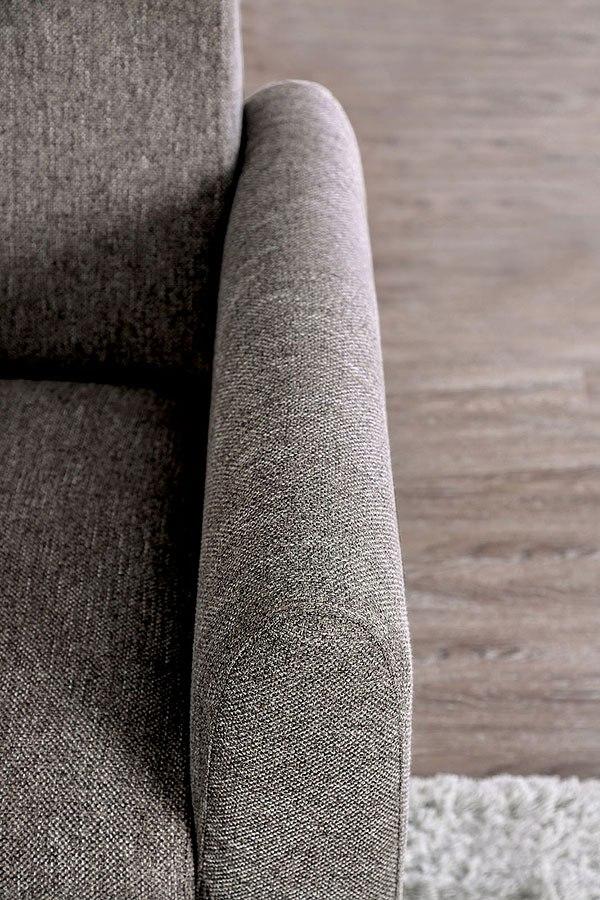 Brown Linen-like Fabric Living Room Set 3pcs G7758