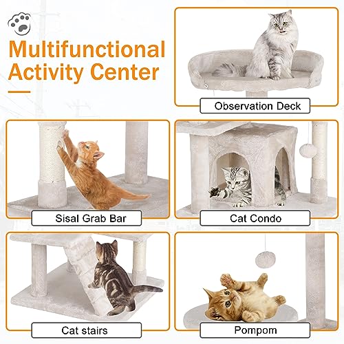 Dark Gray 70 Inches Cat Tree with Litter Box Enclosure U486