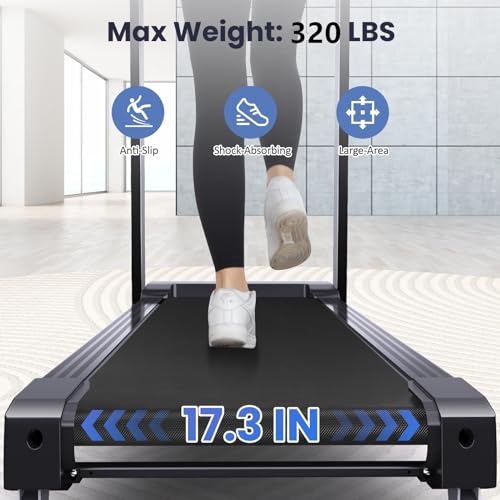 15% Auto Incline Folding Treadmill with Wide Belt, 320 lb Capacity U710550