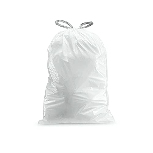 White 6 Gallon 0.7 Mil Drawstring Trash Bags W3243