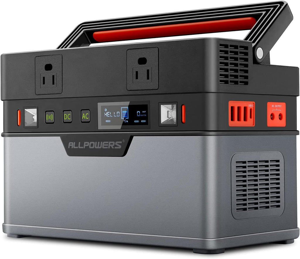 Portable Power Station 500W 606Wh 164000mAh Backup Battery with 2 AC Outlets E1949