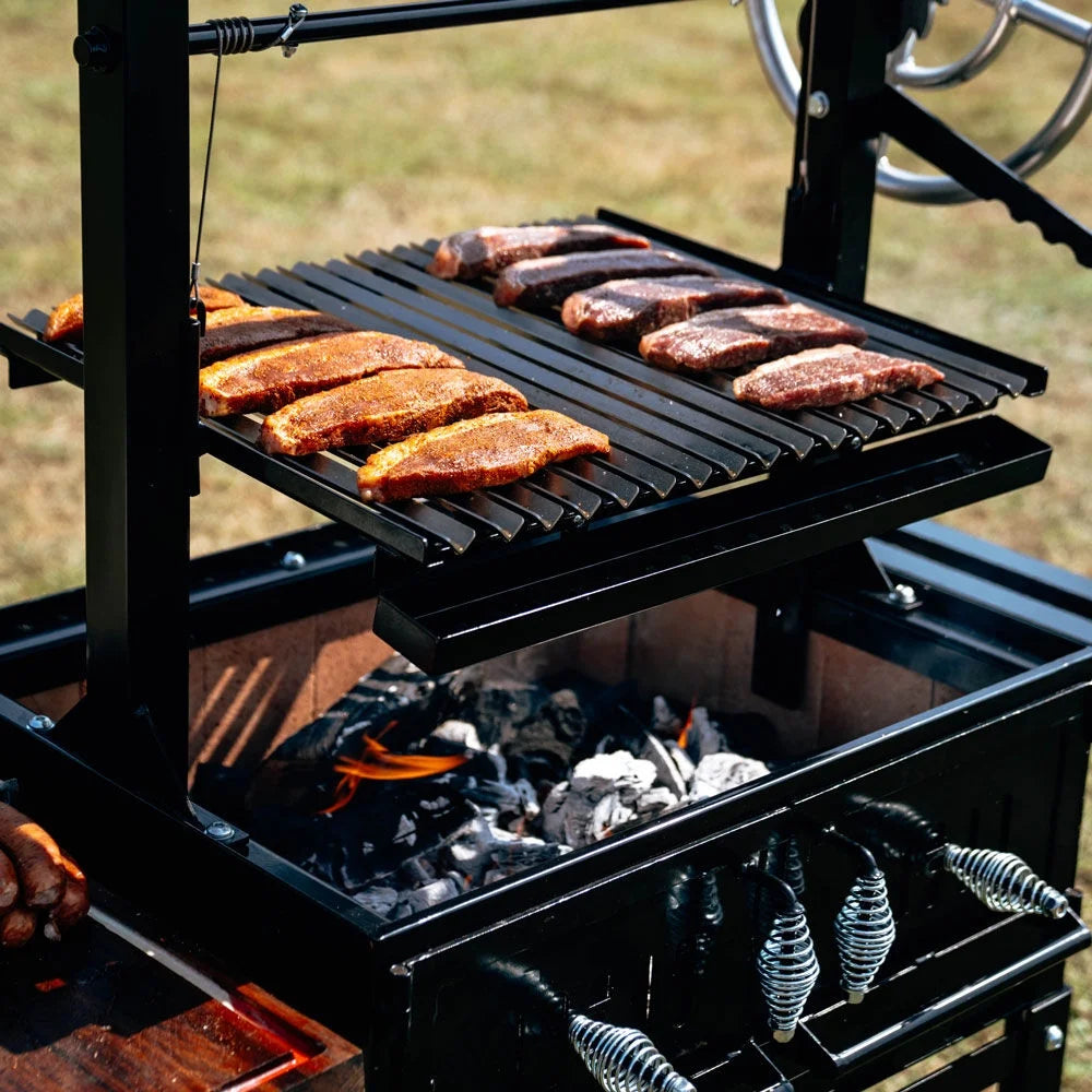 Steel Wood & Charcoal Argentine Grill with Ceramic Brick Lining S3922