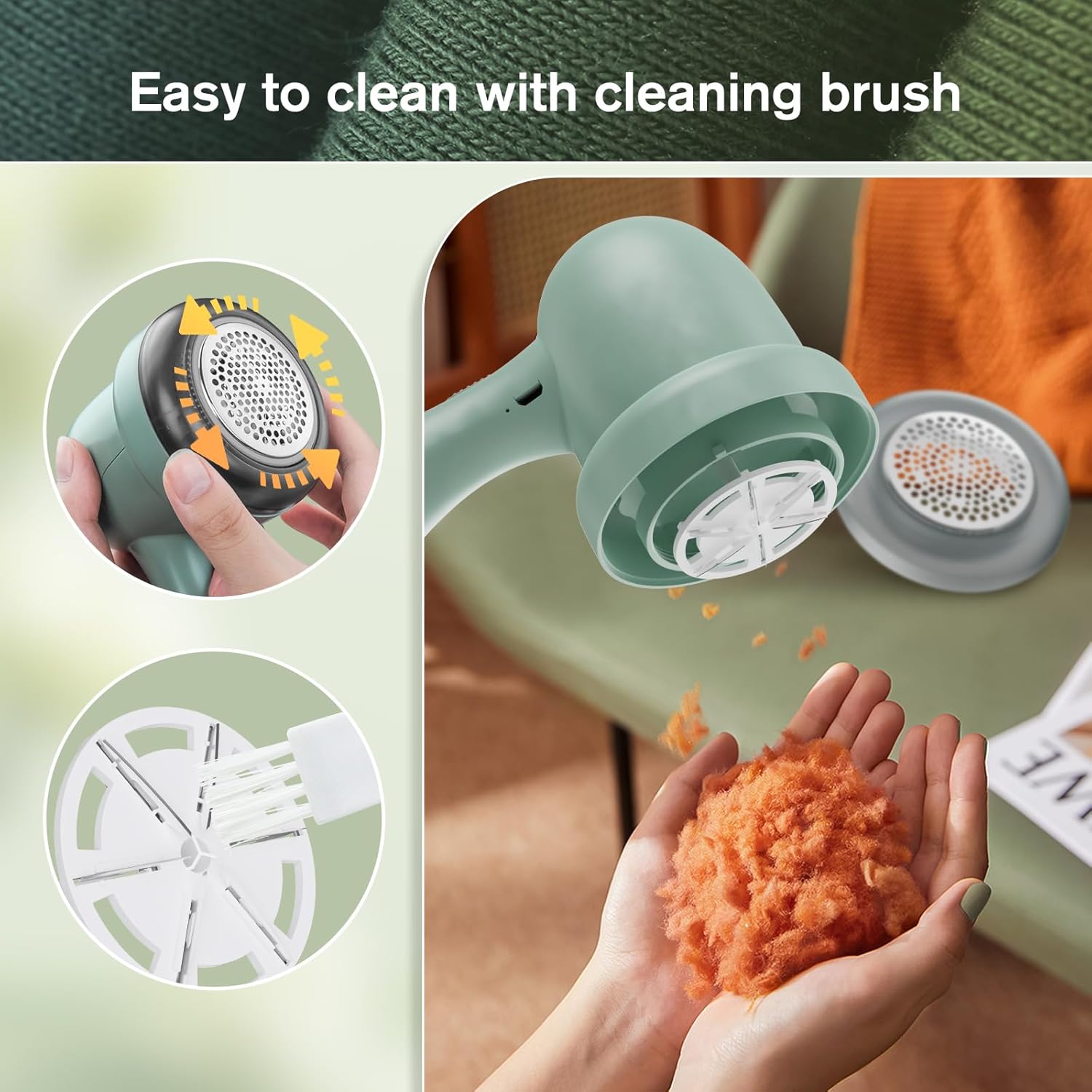 Electric Fabric Shaver with 2 Replaceable Stainless Steel Blades Q7627
