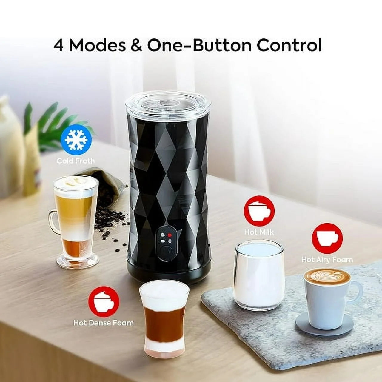 4-in-1 Electric Milk Frother, 8.1 oz M81793