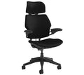 Graphite Hyacinth Blue Fabric Ergonomic Office Chair with Headrest A954