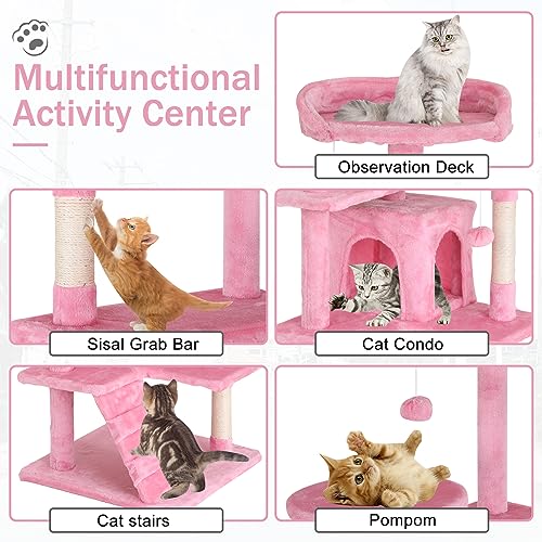 Dark Gray 70 Inches Cat Tree with Litter Box Enclosure U486
