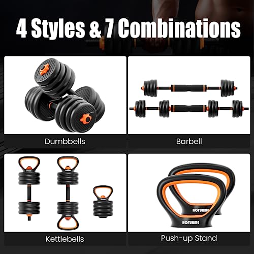 Adjustable 4 in 1 Weight Set, Dumbbell, Barbell, Kettlebell and Push-up T95577