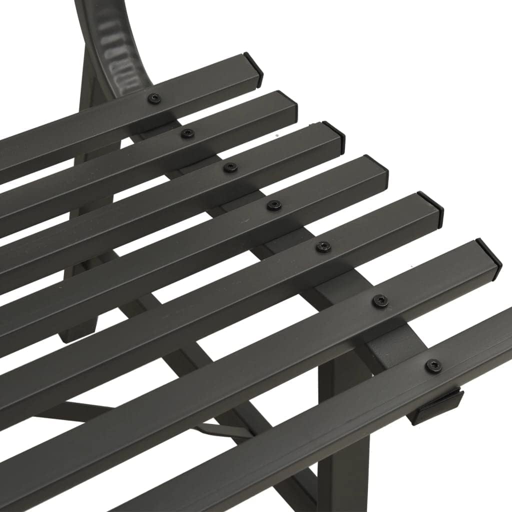 Black Steel 2-Seater Outdoor Bench U4685