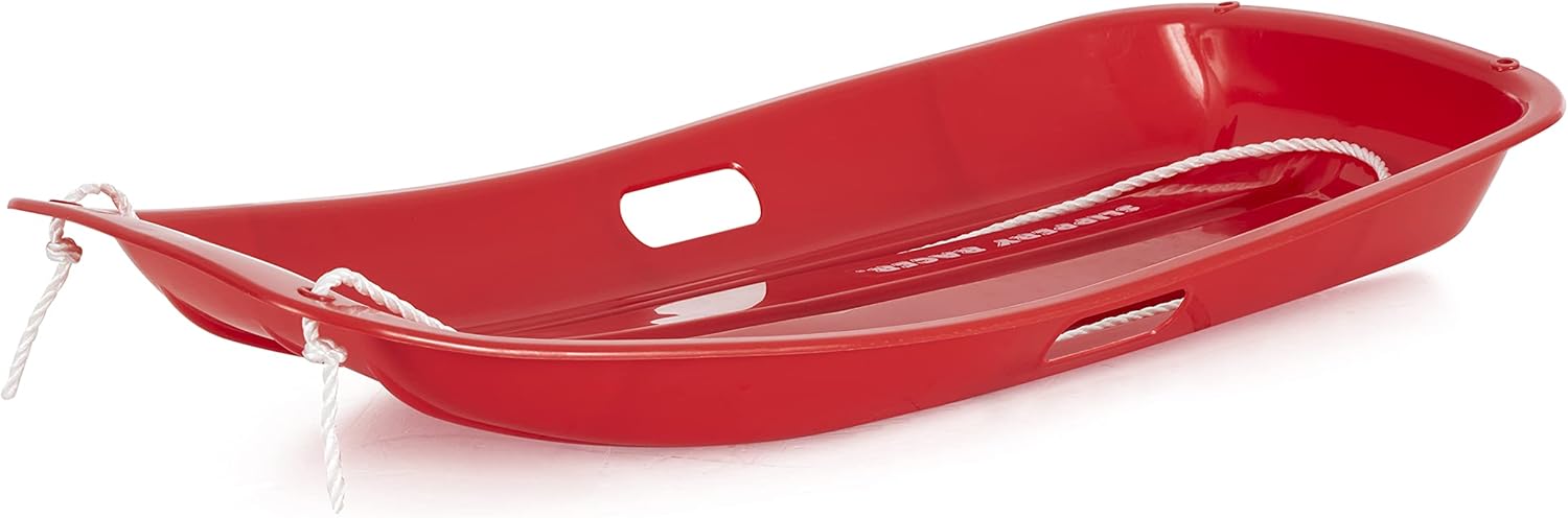 Red 2 Pack Plastic Snow Sled with Pull Rope and Handles S471