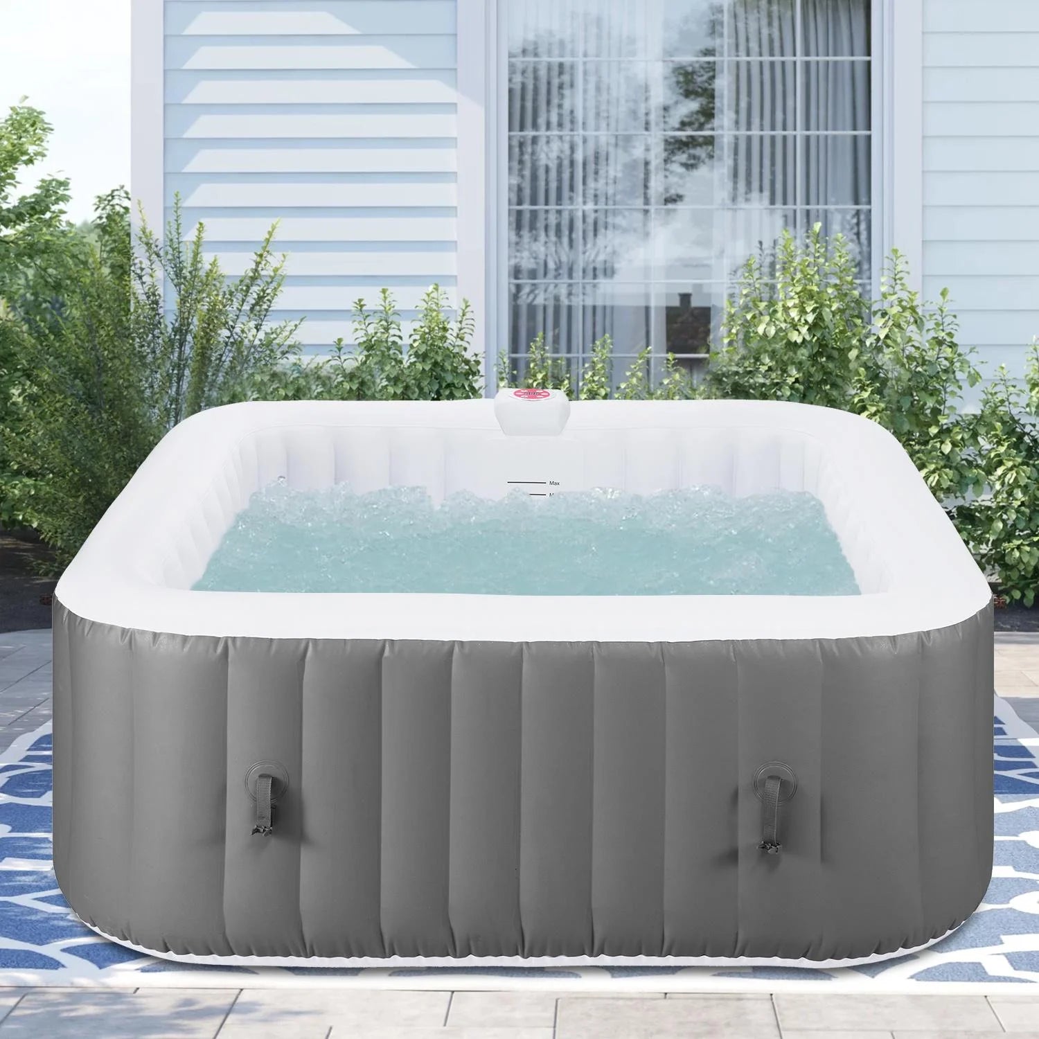 Inflatable Hot Tub with Lockable Cover Z90418