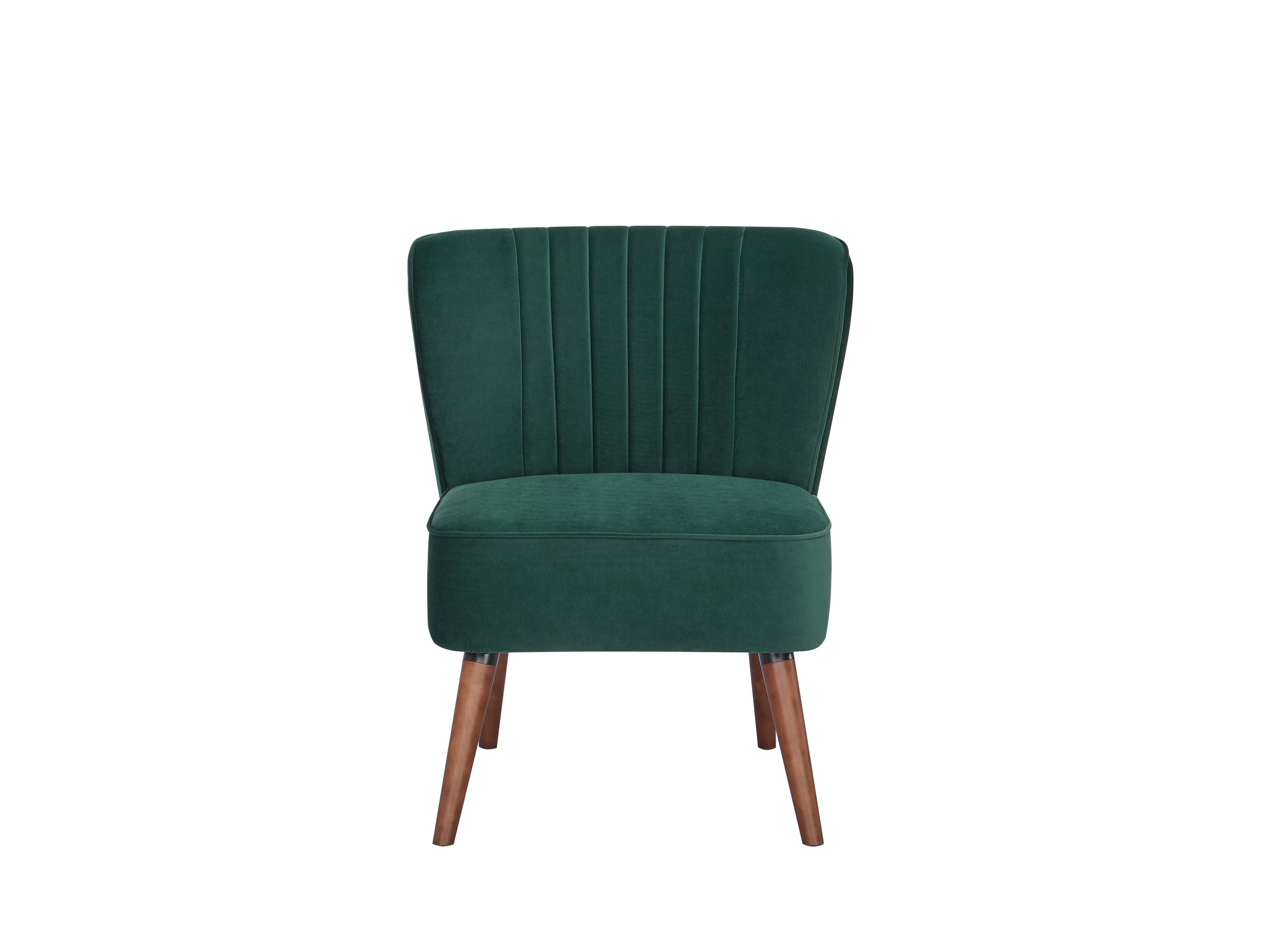 Green Velvet Armless Chair Q6490