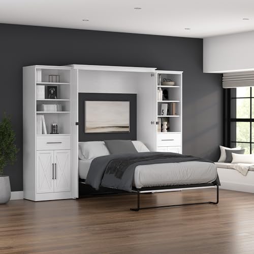 Pure White Oak Full Murphy Bed with Closet Organizers Y95634