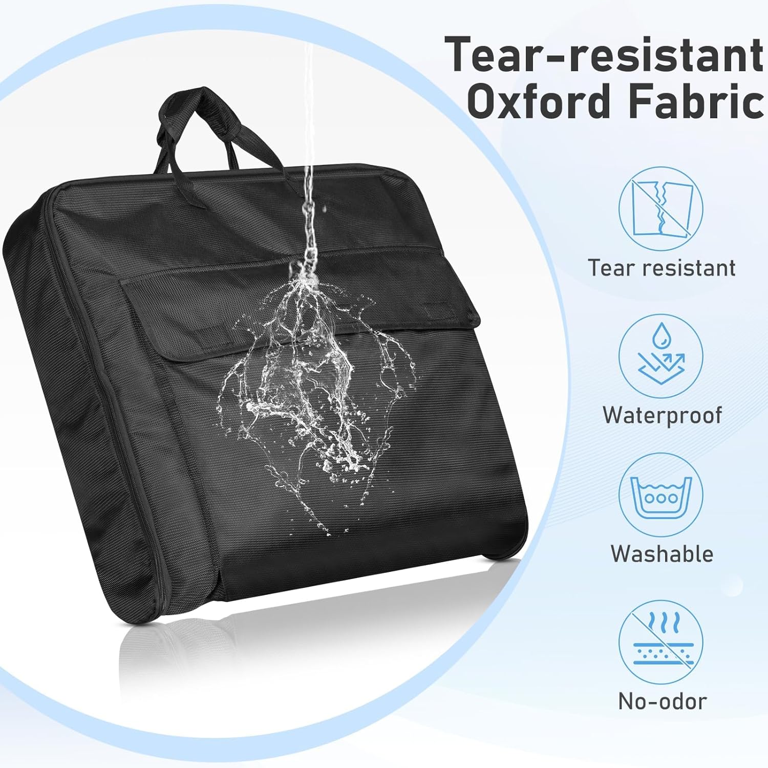Black 43'' Waterproof Garment Bag with Shoulder Strap I658411