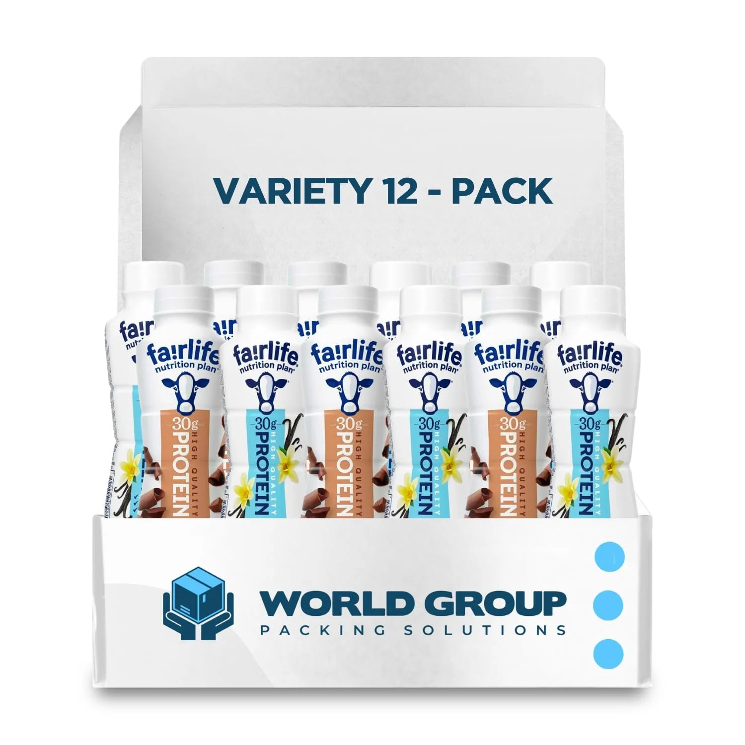 High Protein Shake Bottles 12 pk - Vanilla & Chocolate - 2g Sugar, 150 Calories S268526