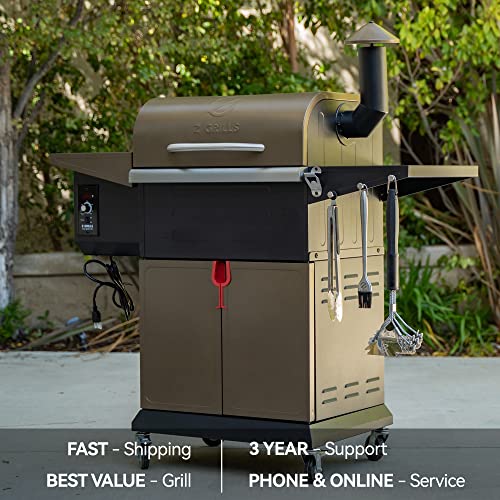 Wood Pellet Grill Smoker with PID Controller, 8-in-1 BBQ Grill, 572 sq in Cooking Area U654505