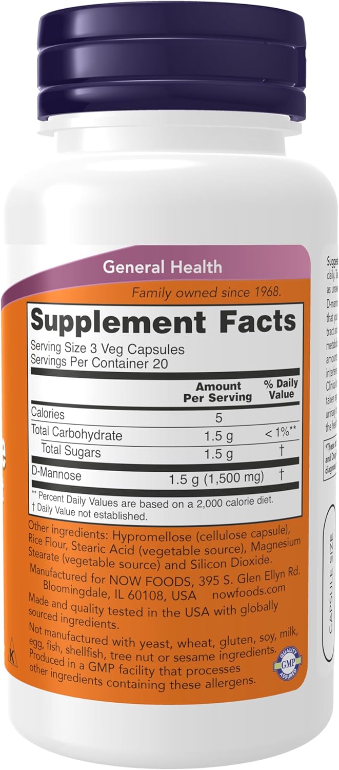 D-Mannose 500 mg, 60 Veg Capsules L672562