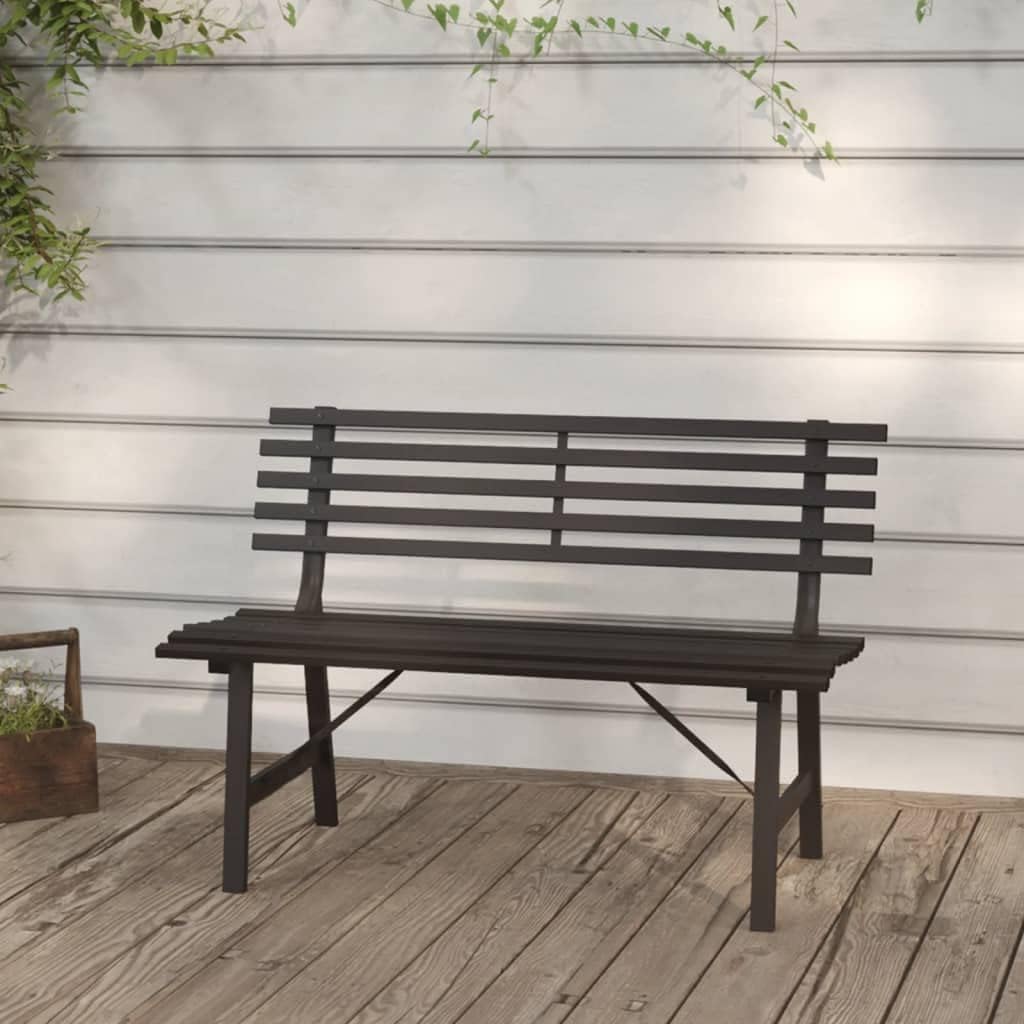 Black Steel 2-Seater Outdoor Bench U4685