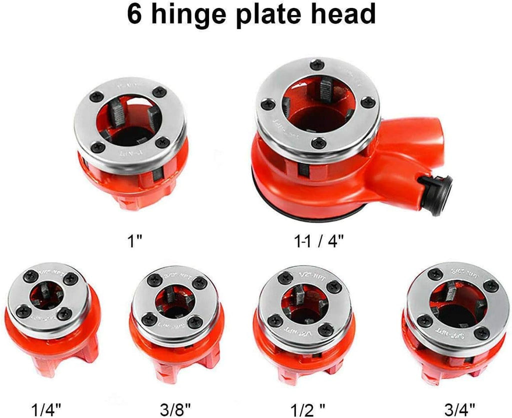 Ratchet Pipe Threader Kit with 6 Dies and Storage Case O53068