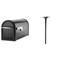 Galvanized Steel Post Mount Mailbox, Black, Medium Capacity K614