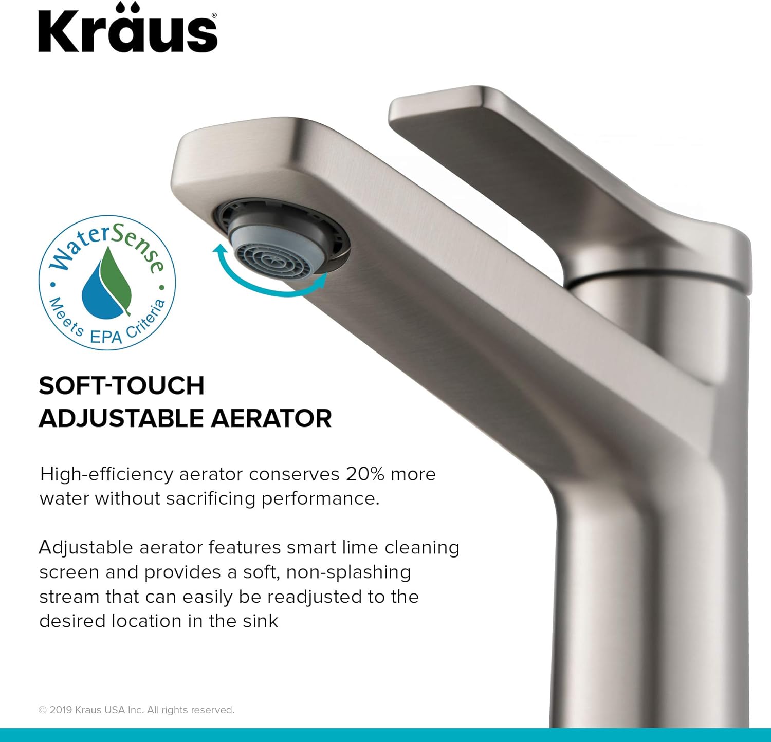 Single Handle Basin Bathroom Faucet in Spot Free Stainless Steel Q217