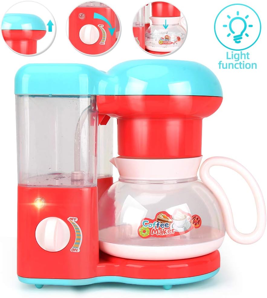 Kids Assorted Kitchen Appliance Toys, Pretend Kitchen Toy Set Includes Coffee Maker, Blender and Toaster, Cutting Play Food and Kitchen Utensils Accessories K589875