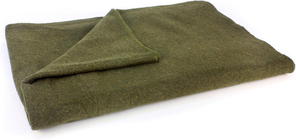 Olive Drab Green Wool Fire Retardant Blanket, 66" x 90" T69365
