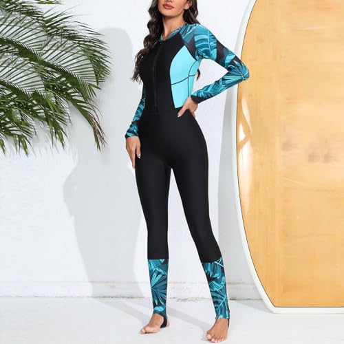 Long Sleeve Long Pant Zip Front One Piece Swimwear G831