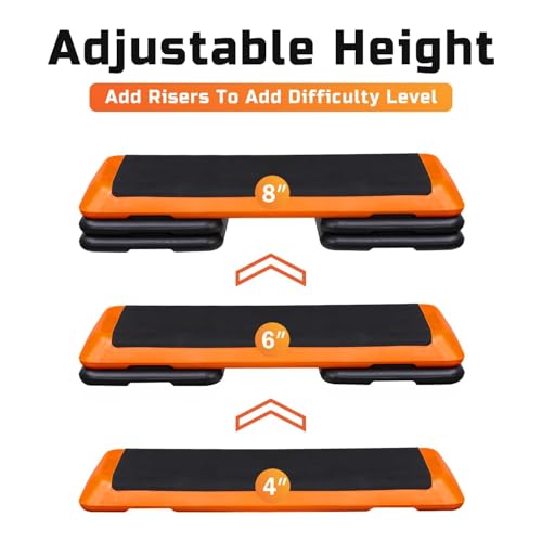 Adjustable Aerobic Step Platform with 4 Stackable Risers Y1476