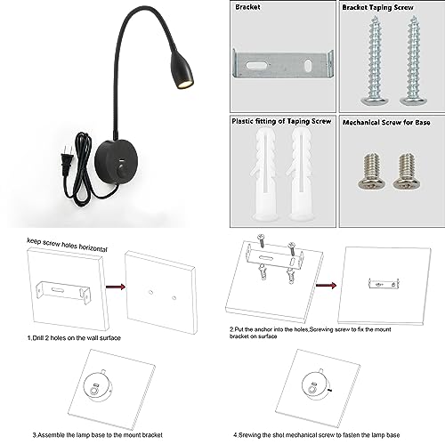 Brushed Nickel 3W LED Gooseneck Reading Light Z389267